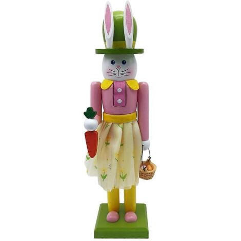Casse-noisette en bois de 30 cm, lapin de Pâques en bois (1/5)