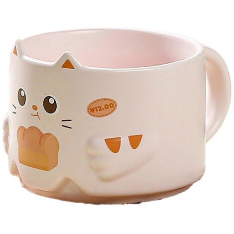 Mug en céramique à motif chat - Tasse empilable avec oreilles de chat, rose (1/5)