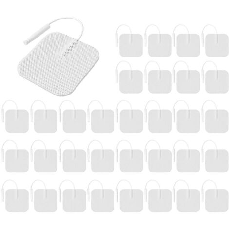 Électrodes de rechange pour appareil TENS, réutilisables et sans latex, blanches (1/5)