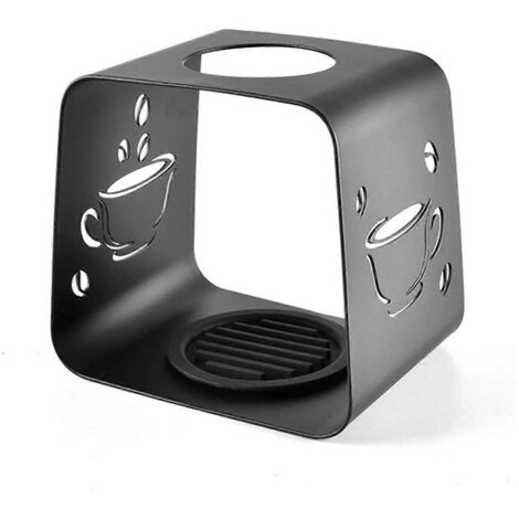 Support pour porte-filtre à café, en métal noir, portable, pour l'extraction du café. (1/5)