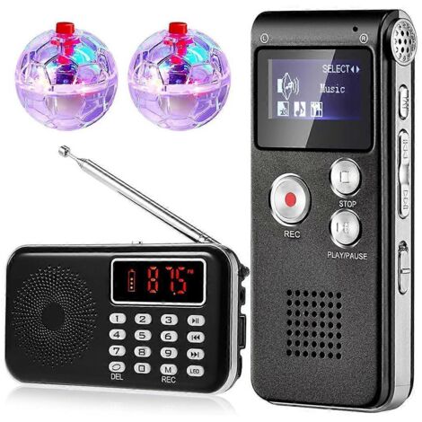 Kit d'équipement 4 pièces : radio FM avec enregistreur vocal numérique de 8 Go (1/5)