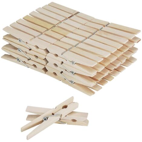 Mini Pince A Linge 100 Mini Pinces à Linge Bois JijAcraft 3,5cm - Avec Ficelle Jute 30m - Pour Déco Photo, Bricolage, Loisirs Créatifs Punaise Murale