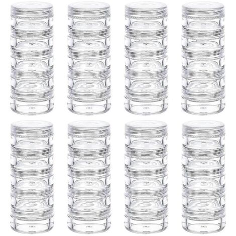 Contenants ronds empilables en plastique 5G/5ML, 8 pots de rangement pour perles (1/5)