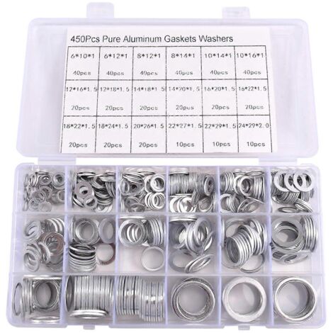 450 rondelles plates en aluminium assorties (1/5)
