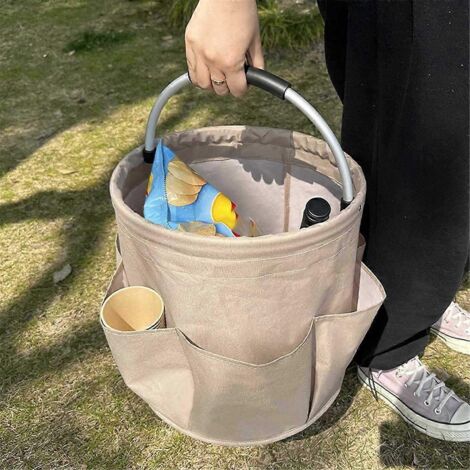 Panier de rangement de camping extérieur, panier de pique-nique portable avec poignée, E (1/5)