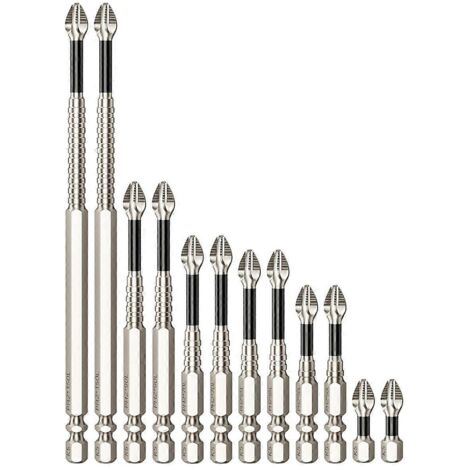 Embouts de tournevis magnétiques haute performance, lot de 12. (1/5)