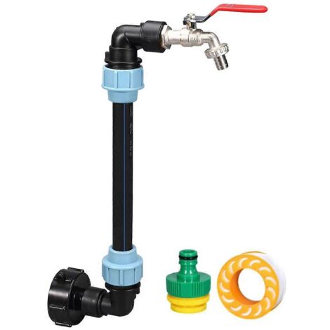 Adaptateur col de cygne en laiton pour réservoir IBC 3/4 pouce avec vanne (1/5)