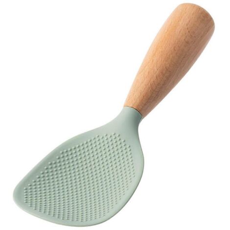 Cuillère à riz antiadhésive à manche en bois, cuillère de service verticale, B (1/5)