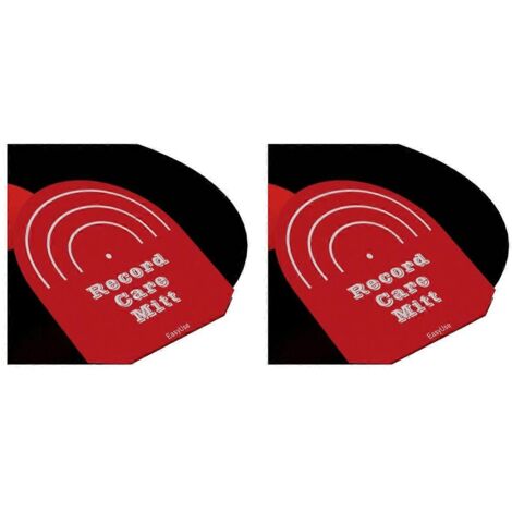 Lot de 2 gants de nettoyage pour disques vinyles noirs, pinces à disques rouges (1/5)