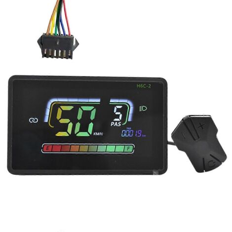 Compteur de vitesse Bluetooth pour vélo électrique H6C-2 avec écran LCD et connecteur SM6PIN (1/5)