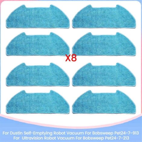 Lot de 8 chiffons à franges lavables pour aspirateur Dustin à vidage automatique (1/5)