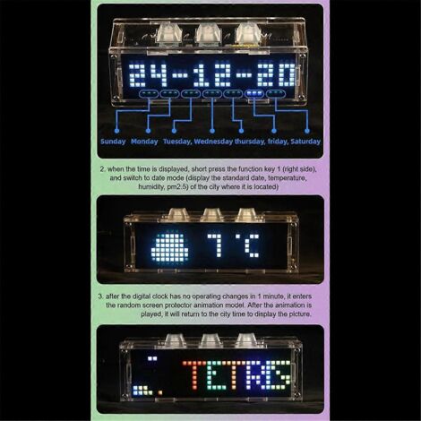 Éclairage d'ambiance RGB avec touches mécaniques, horloge et minuterie (1/5)