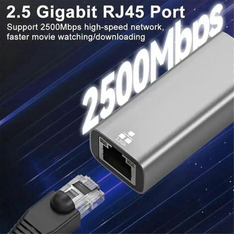 Adaptateur Ethernet 2,5G, USB 3.0, Type-C vers RJ45, pour Win 7/8/10/11. (1/5)
