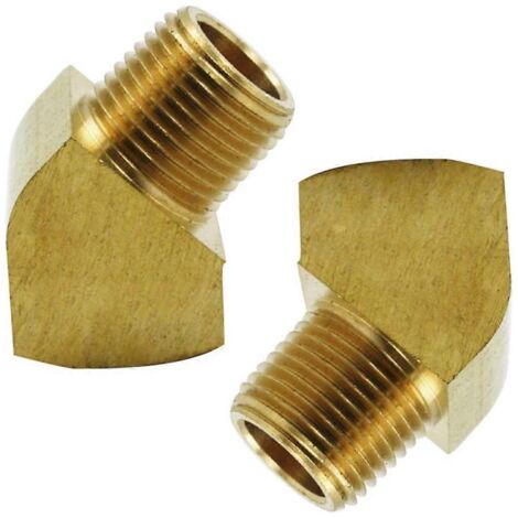 Coude de rue en laiton à 45°, filetage NPT 1/8 pouce mâle-femelle, lot de 2 (1/5)