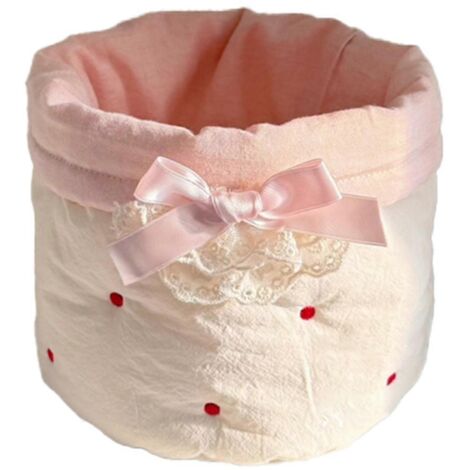 panier de rangement de bureau cylindrique rond à pois (1/5)
