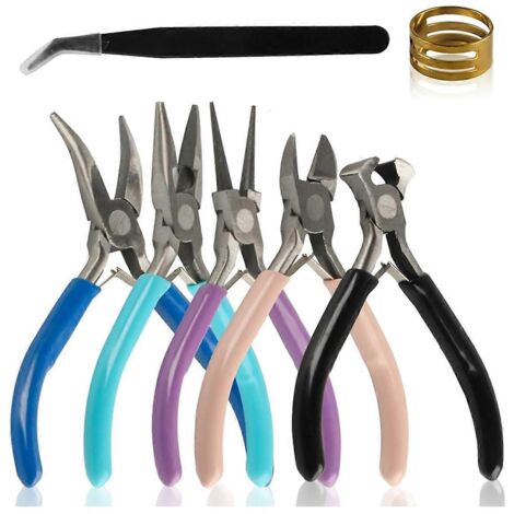 Ensemble de 7 pinces à bijoux, outils pour la fabrication de bijoux (1/5)