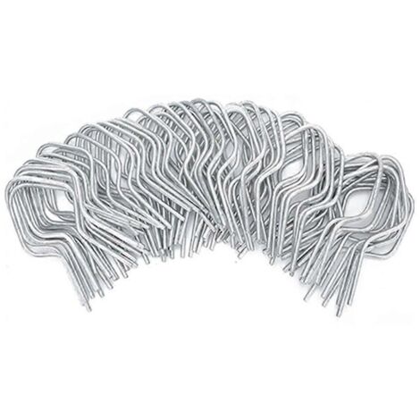 Lot de 100 attaches de clôture en acier galvanisé, calibre A, adaptées aux poteaux de clôture. (1/5)