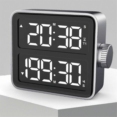 Minuteur numérique LCD à double écran pour cuisine/bureau/chambre (1/5)