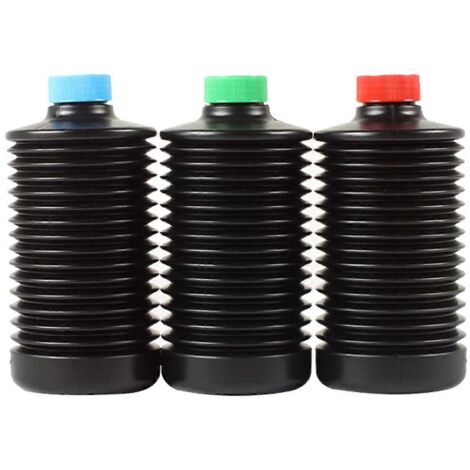 Flacons de stockage pour le développement chimique de films en chambre noire (1/5)