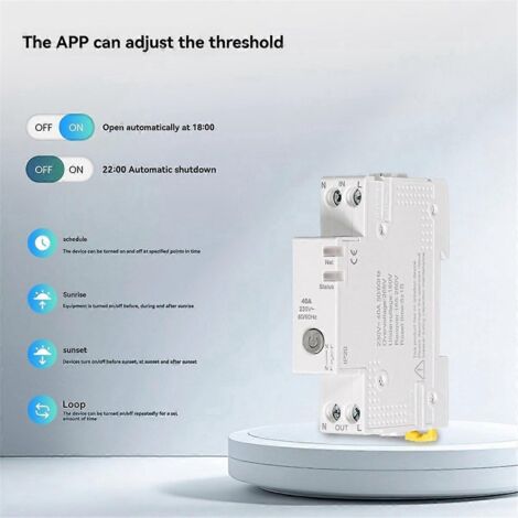 Disjoncteur intelligent Tuya WiFi 40A avec moniteur de consommation électrique V0 résistant au feu (1/5)