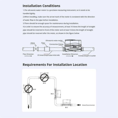Compteur d'eau ultrasonique Tuya Zigbee DN20 avec vanne et écran LCD (1/5)