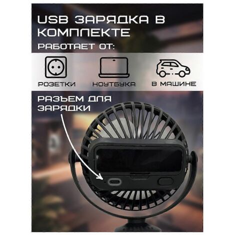 Ventilateur à pince rotatif, mini ventilateur portable avec 3 vitesses (1/5)