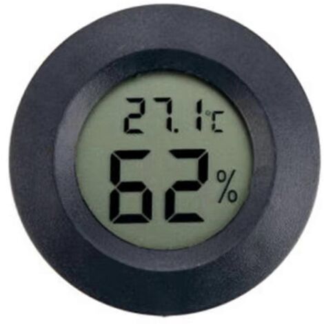 Thermomètre-hygromètre mini rond LCD numérique avec capteur noir (1/5)