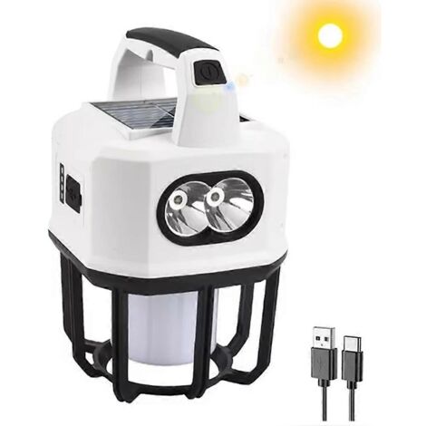 Lampe solaire de camping extérieure - Double source lumineuse, projecteur de secours (1/5)