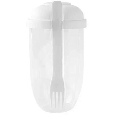 Salade composée en pot, yaourt avec cuillère et couvercle, blanc (1/5)