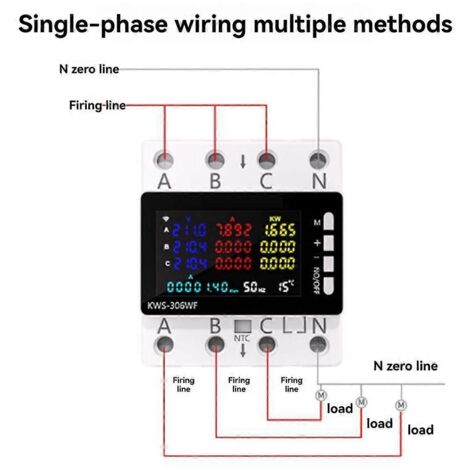 KWS-306WF Compteur d'énergie intelligent WiFi, interrupteur de protection de tension et de courant