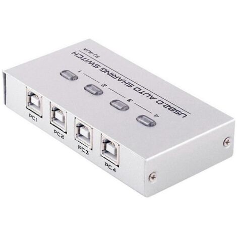 Commutateur manuel de partage USB 2.0 à 4 ports pour périphériques USB (1/5)