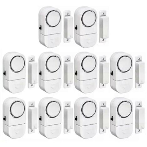 Alarme de sécurité sans fil, capteur de porte/fenêtre, 90 dB, lot de 10 (1/5)