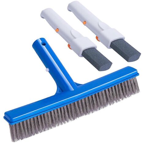Lot de 2 pierres ponces pour piscine avec manche et brosse de piscine de 25 cm (1/5)