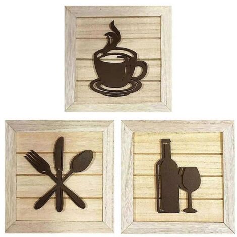 Décoration murale encadrée, ensemble de 3 pièces, style moderne, pour chambre B (1/5)