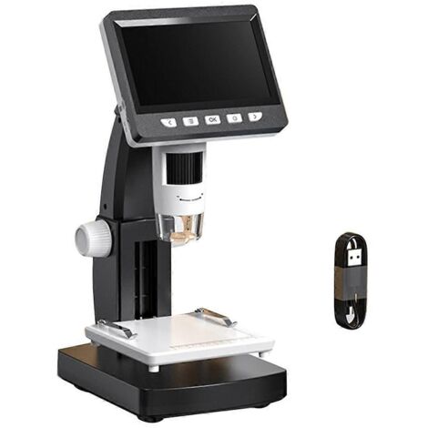 Microscope numérique, écran IPS 4,3 pouces, zoom 1000x, HD 1080p, support en métal (1/5)