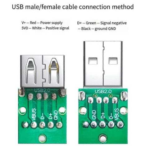 Adaptateur USB 2.0 sans soudure, boîtier métallique, fiche mâle (1/5)