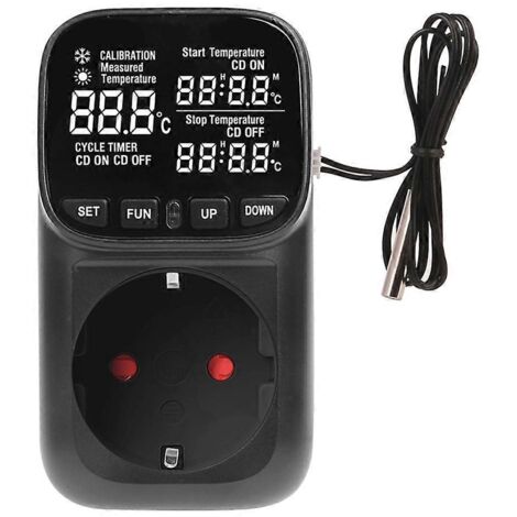 Prise thermostatique numérique avec minuterie et prise européenne. (1/5)