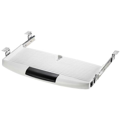 Plateau pour clavier sous bureau, support coulissant blanc (1/5)