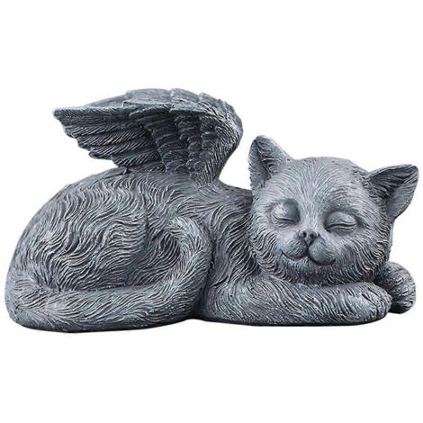 Statue commémorative de chat ange, cadeau, statue, pierre tombale pour animal de compagnie, ornements animaux (1/5)