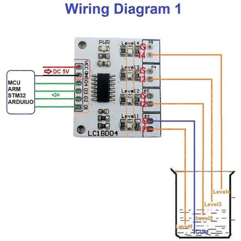 Indicateur de niveau d'eau numérique 5 V CC à 4 broches, capteur de liquide, sans broche (1/5)