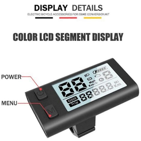 Écran LCD 510S pour vélo électrique, compatible avec les moteurs BBS01/BB02 et les moteurs centraux 24V/36V/48V. (1/5)