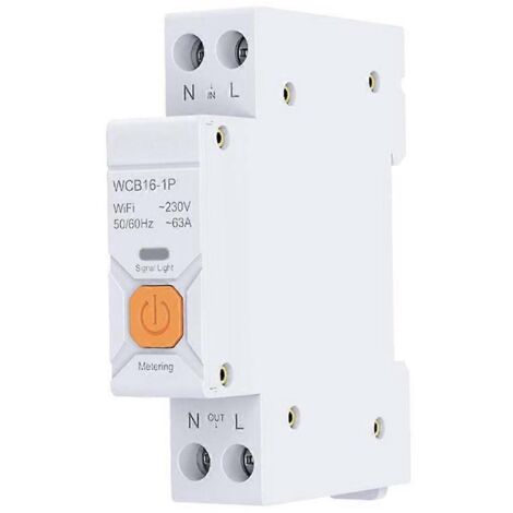 Disjoncteur intelligent Tuya WiFi 63A 1P avec minuterie via application Smart Life (1/5)