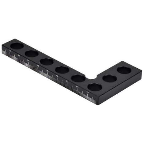 Règle d'angle à 90 degrés en alliage d'aluminium noir (1/5)