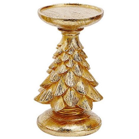 Bougeoir sapin de Noël rétro en résine - Décoration festive B (1/5)