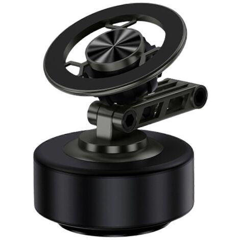 Support magnétique pour téléphone de voiture, fixation par ventouse, noir (1/5)