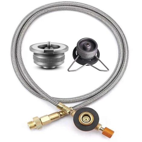 Adaptateur pour réchaud de camping à gaz, convertisseur pour réchaud divisé, tuyau de raccordement (1/5)