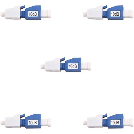 Lot de 5 adaptateurs fibre optique LC UPC 10 dB pour connecteur SC UPC simplex (1/5)