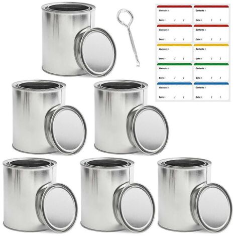 Boîtes de peinture vides avec couvercles, contenants de rangement pour peinture de 1 quart