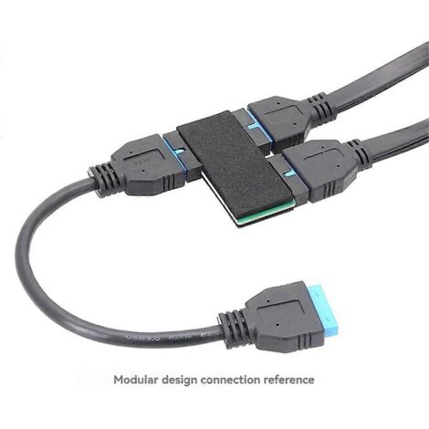 Carte mère avec hub USB 3.0 19 broches, conception modulaire et câble intégré. (1/5)