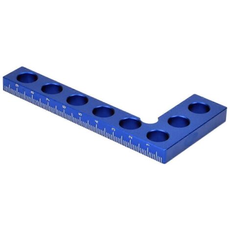 Règle d'angle à 90 degrés en alliage d'aluminium, bleue (1/5)
